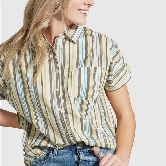 United By Blue Stripe Short-Sleeve Button-Down (L) - Picture 5 of 5